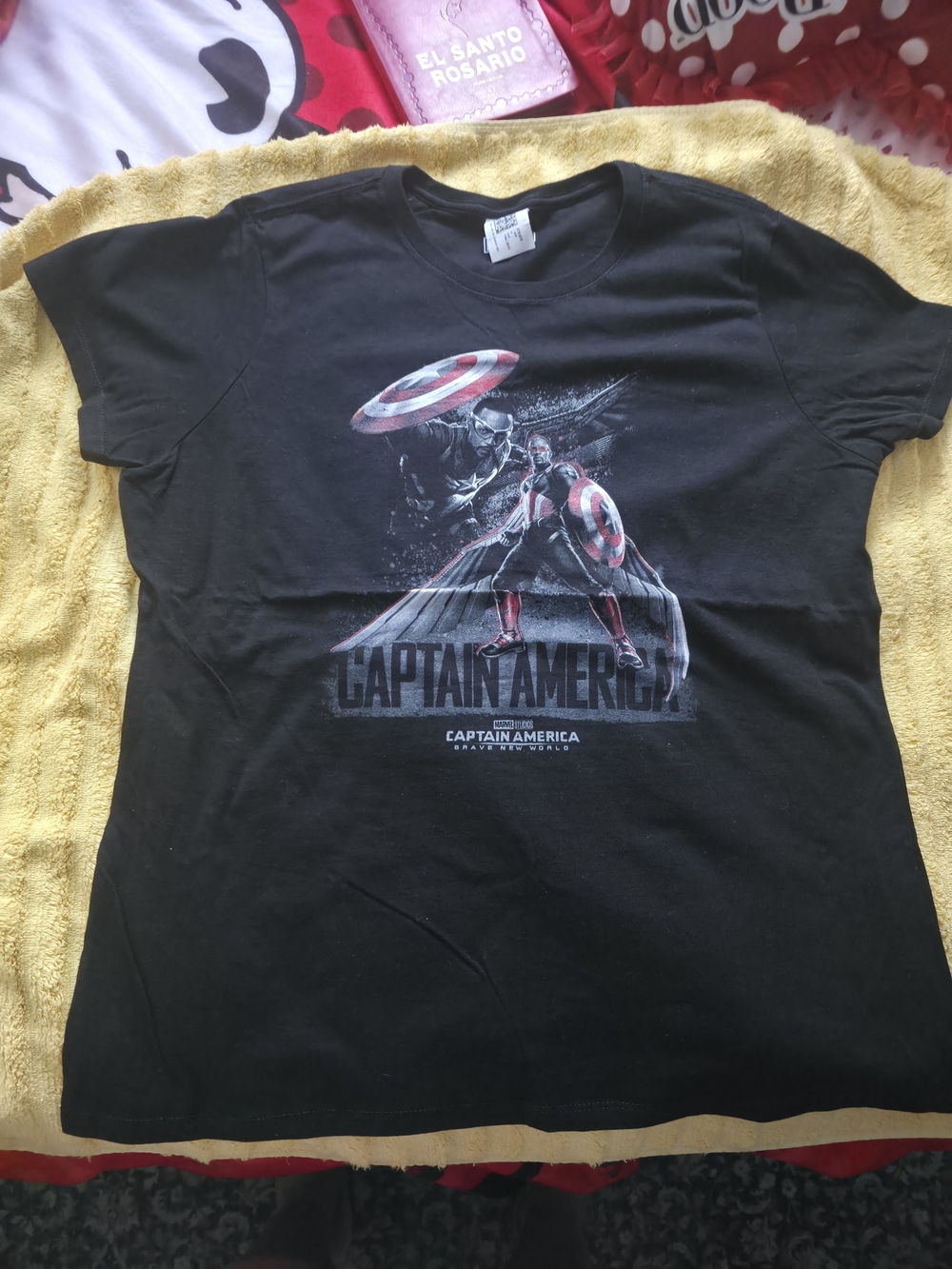 Marvel Captain America Graphic Tee - Black with Red Accents